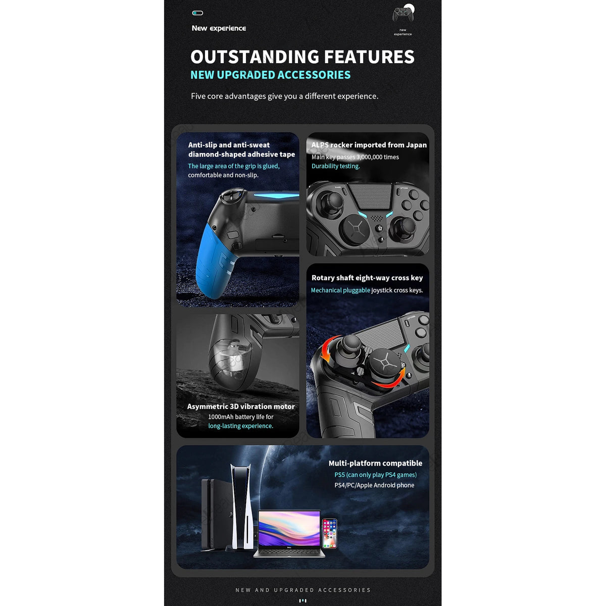 Wireless Game Controller for PS4, PS3, Android and PC