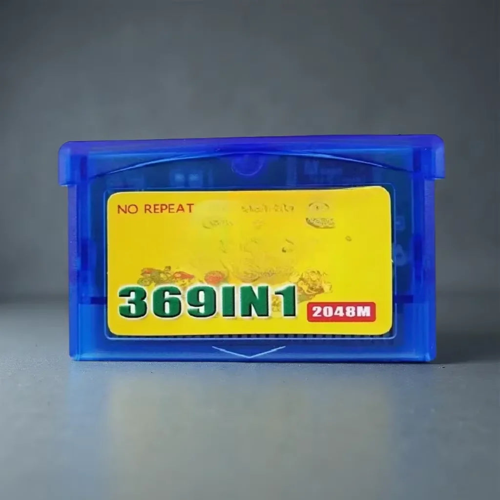 369 in 1 GBA Game Cartridge 32-Bit Retro Game Combo Card with English Software Ideal Holiday Gift for Kids