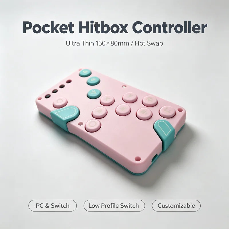 Pocket Hitbox Arcade Controller Lightweight Hot‑swap Low Profile Switch 3d Print Game Controller For Pc Switch Fighting Game