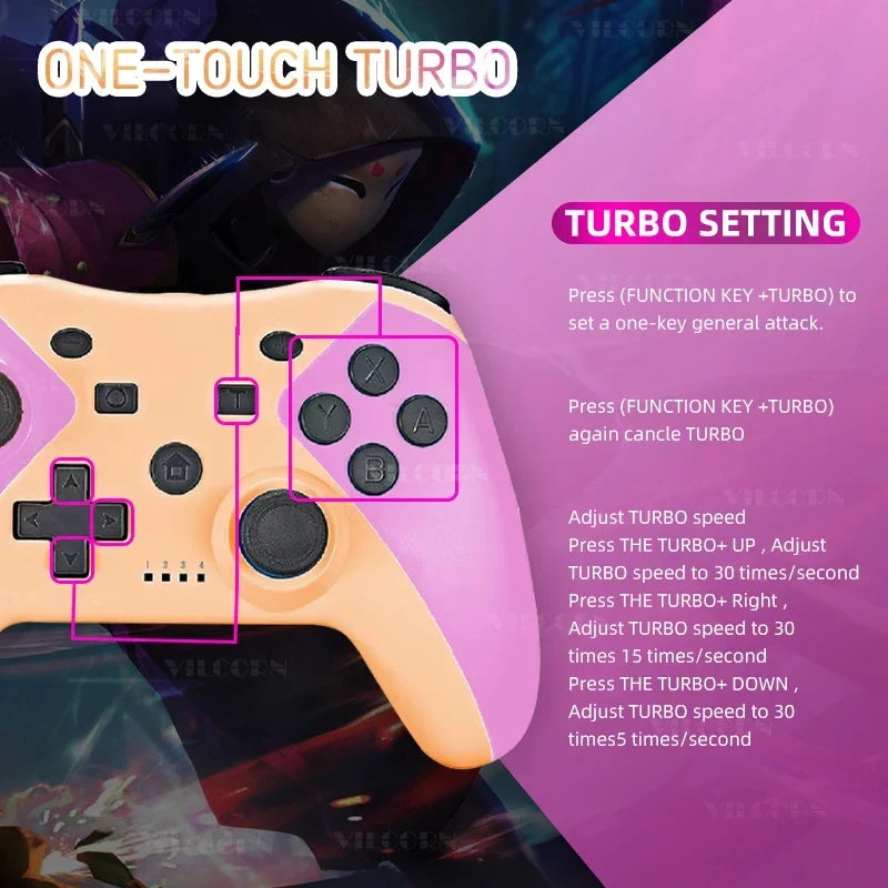 Wireless Bluetooth Gamepad for Switch, OLED, Switch Lite, PC
