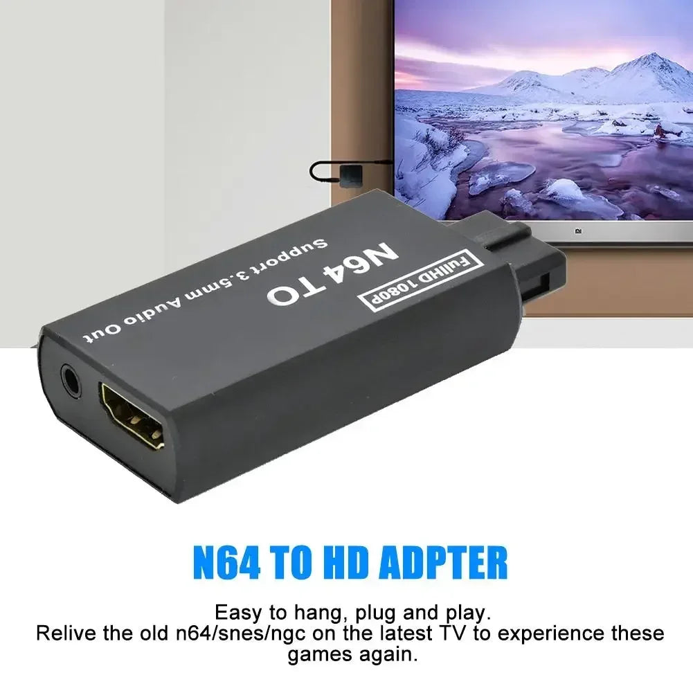 Retro Game Console 1080P HD Video Converter Adapter For N64 SNES SFC NGC S-Video Composite Input 4:3 16:9 Aspect Ratio Switching