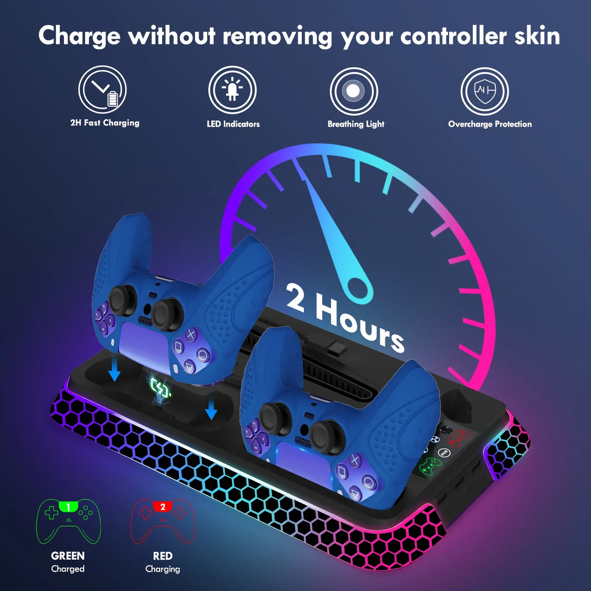 ipega YH66S Cooling Stand for PS5, PS5 Slim & PS5 Pro with RGB