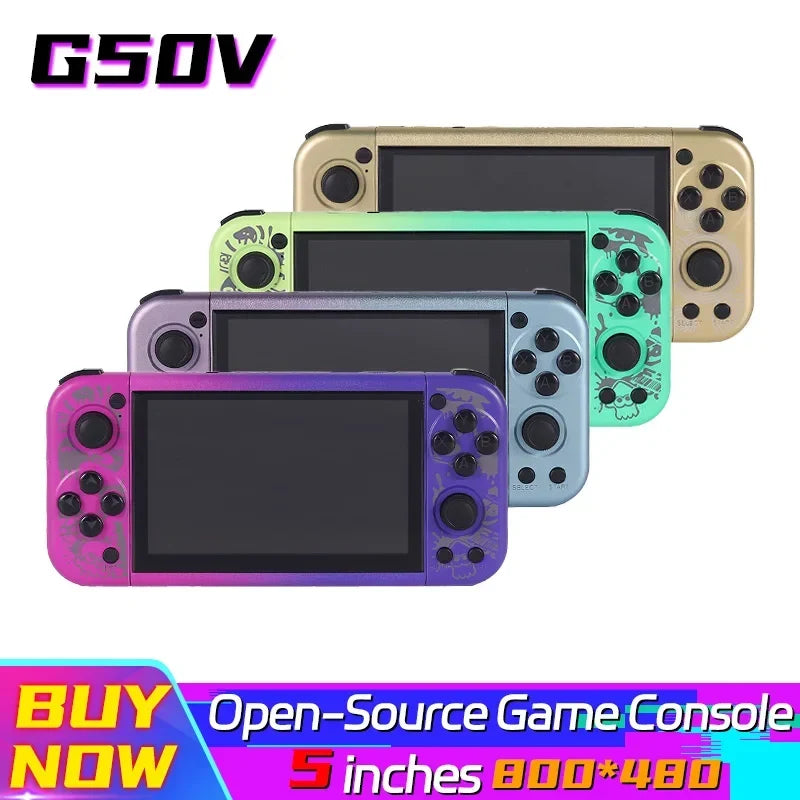 G50V 5 Inch Handheld Game Console 64GB 2500mAh for PSP PS1 Retro