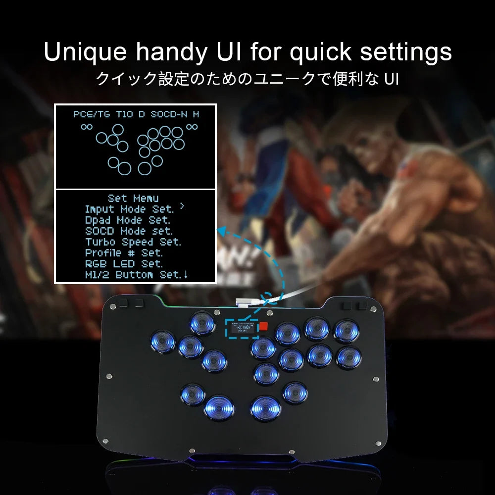 Duelpad Zen16 Fightstick Arcade Joystick For PC/PS4 Controller Hitbox Keyboard For Steam/Switch