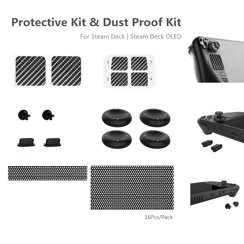 Protective Kit For Steam Deck OLED Dust Proof Kit Button Sticker Silicone Caps for Steam Deck OLED Game Accessories