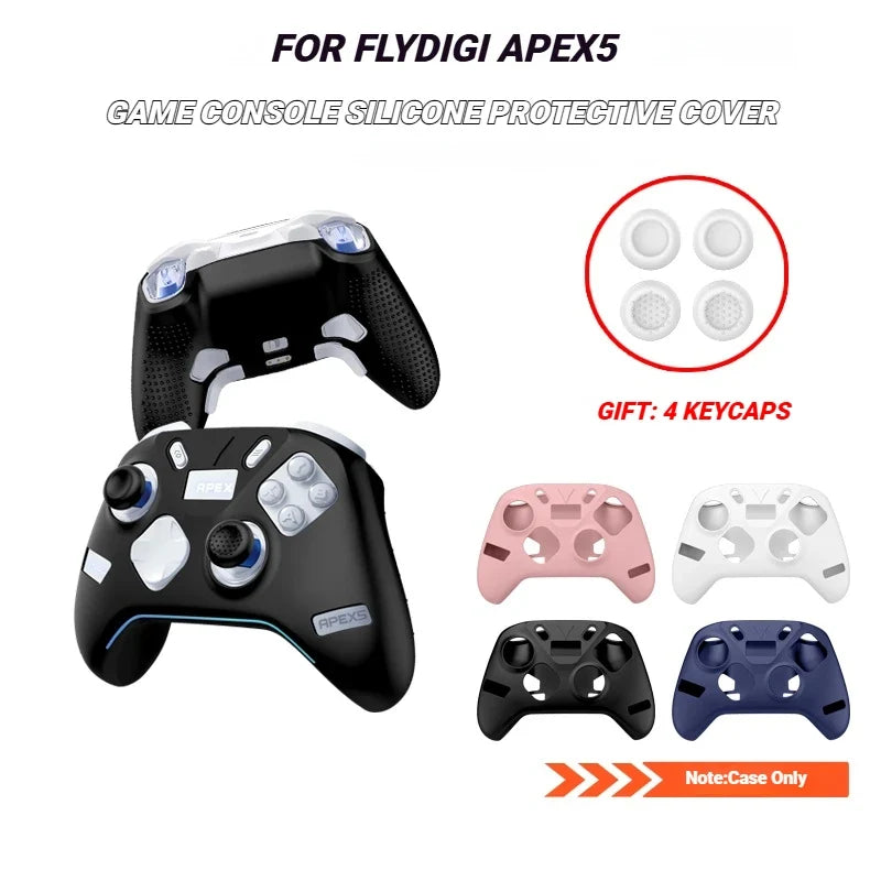 For Flydigi Apex 5 Game Controller Protective Silicone Case With 4Pcs Joystick Caps Soft Case APEX 5 Game Controller Accessories