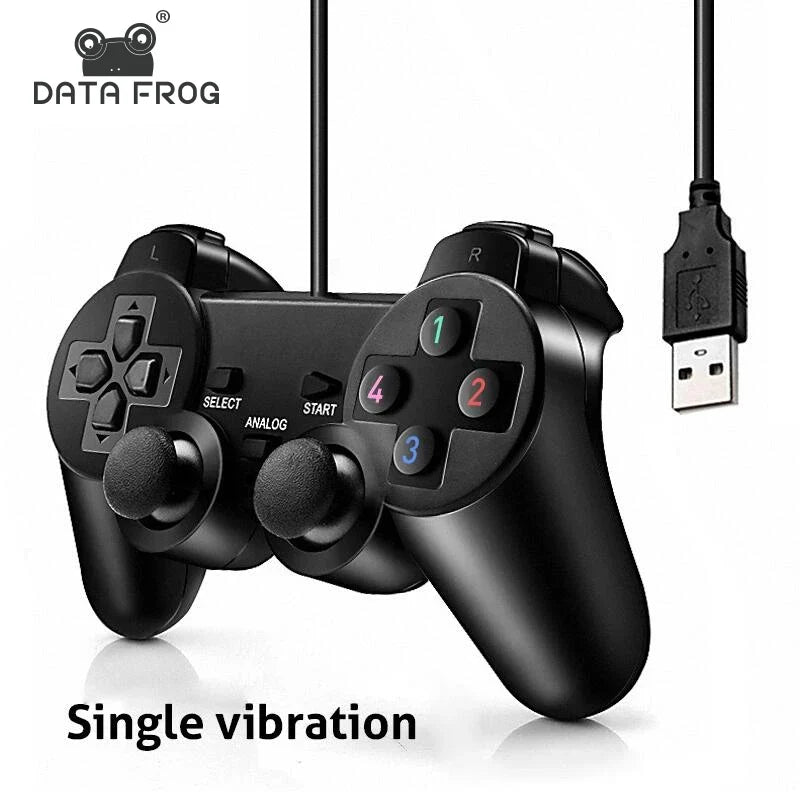 Data Frog Wired Gamepad for PS2 Controller for PS2 Joystick for Playstation 2 Vibration Shock Joypad Wired USB PC Control