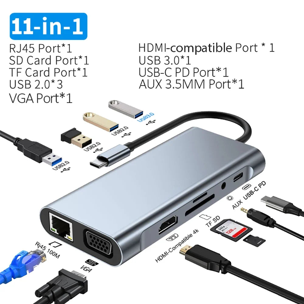 KEBIDUMEI 6-in-1 Steam Deck Dock, 4K@60Hz HDMI, 3 USB, 100W PD