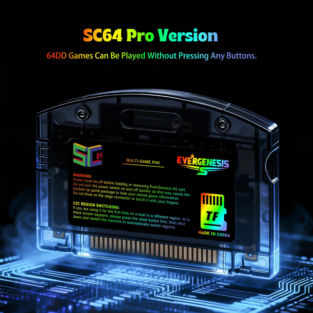 New N64 Open Source Game Card SC64 Flash Cart 9000 in 1 Video Game Console Modular Chip 6TG With 64G TF Card