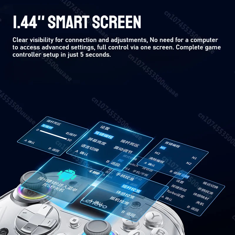Lenovo X01 Smart Screen Wireless Gamepad, Dual Hall Joystick
