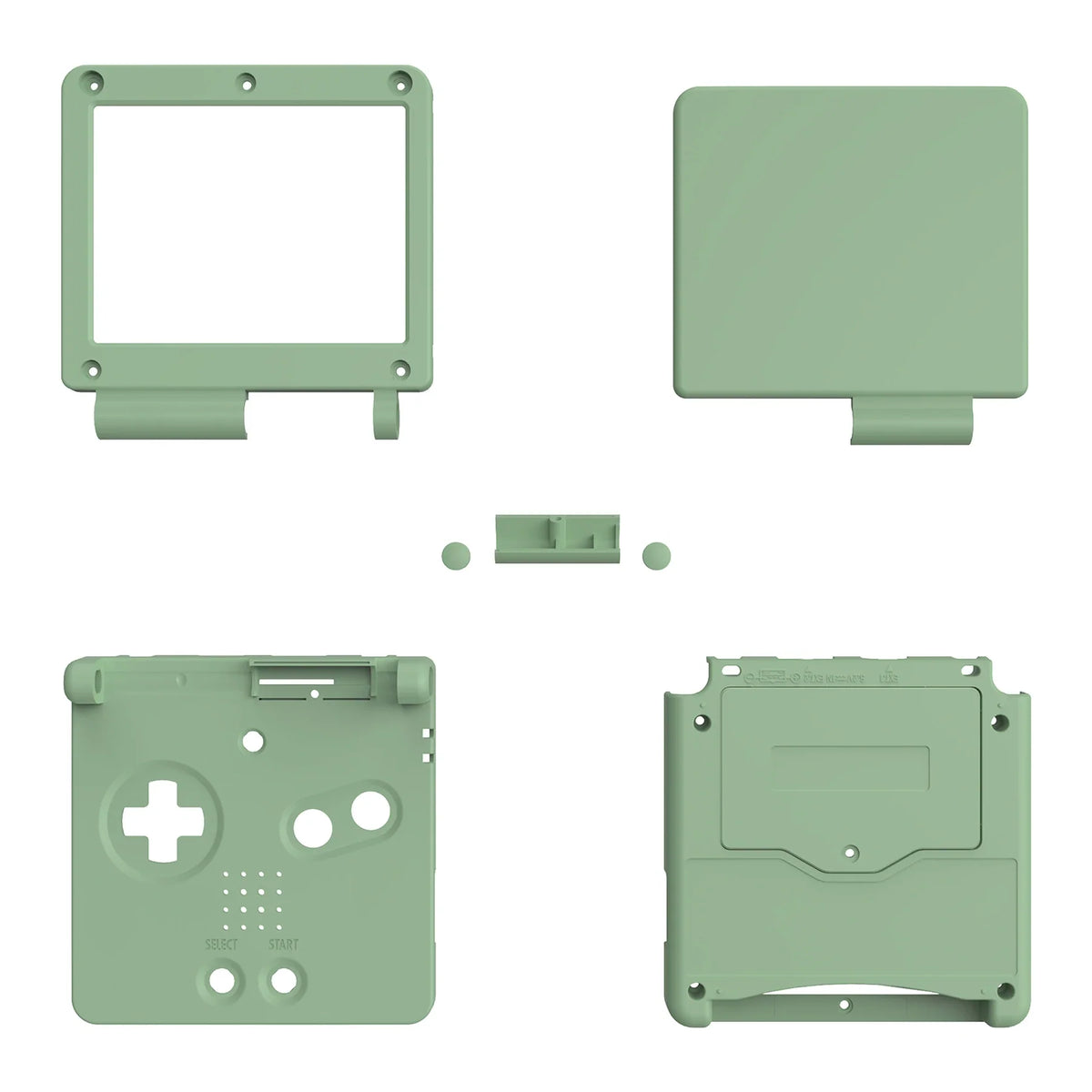 eXtremeRate Replacement Housing Shell for Gameboy Advance SP (GBA SP) - Matcha Green