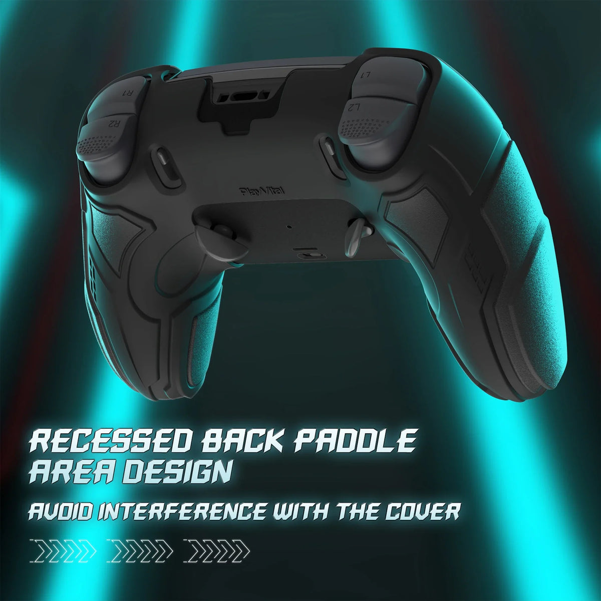 PlayVital Silicone Shockproof Case for PS5 Edge Controller - Stellar Mecha Anti-slip Grip Protector Cover with Joystick Caps