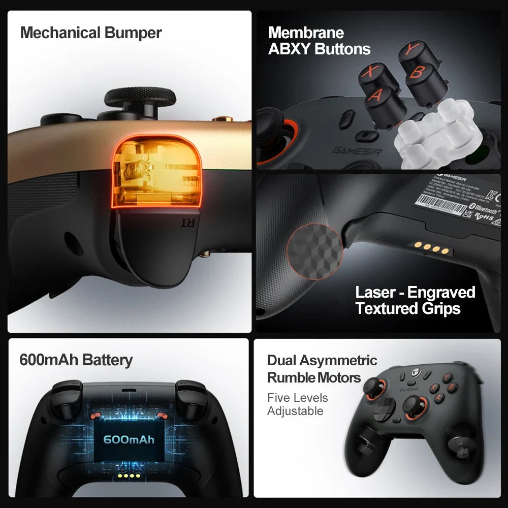 Gamesir Nova 2 Lite Controller for PC Nintendo Switch Bluetooth Wireless Hall Effect Ultra-Low Stick Latency Mechanical Bumper