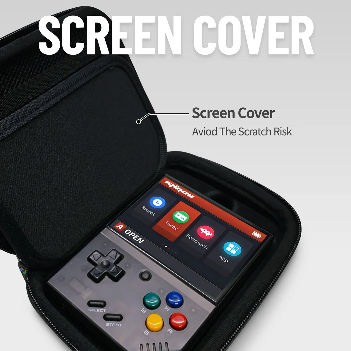 Miyoo Mini Plus V3 Hard Portable Case with Zipper Mesh Pocket