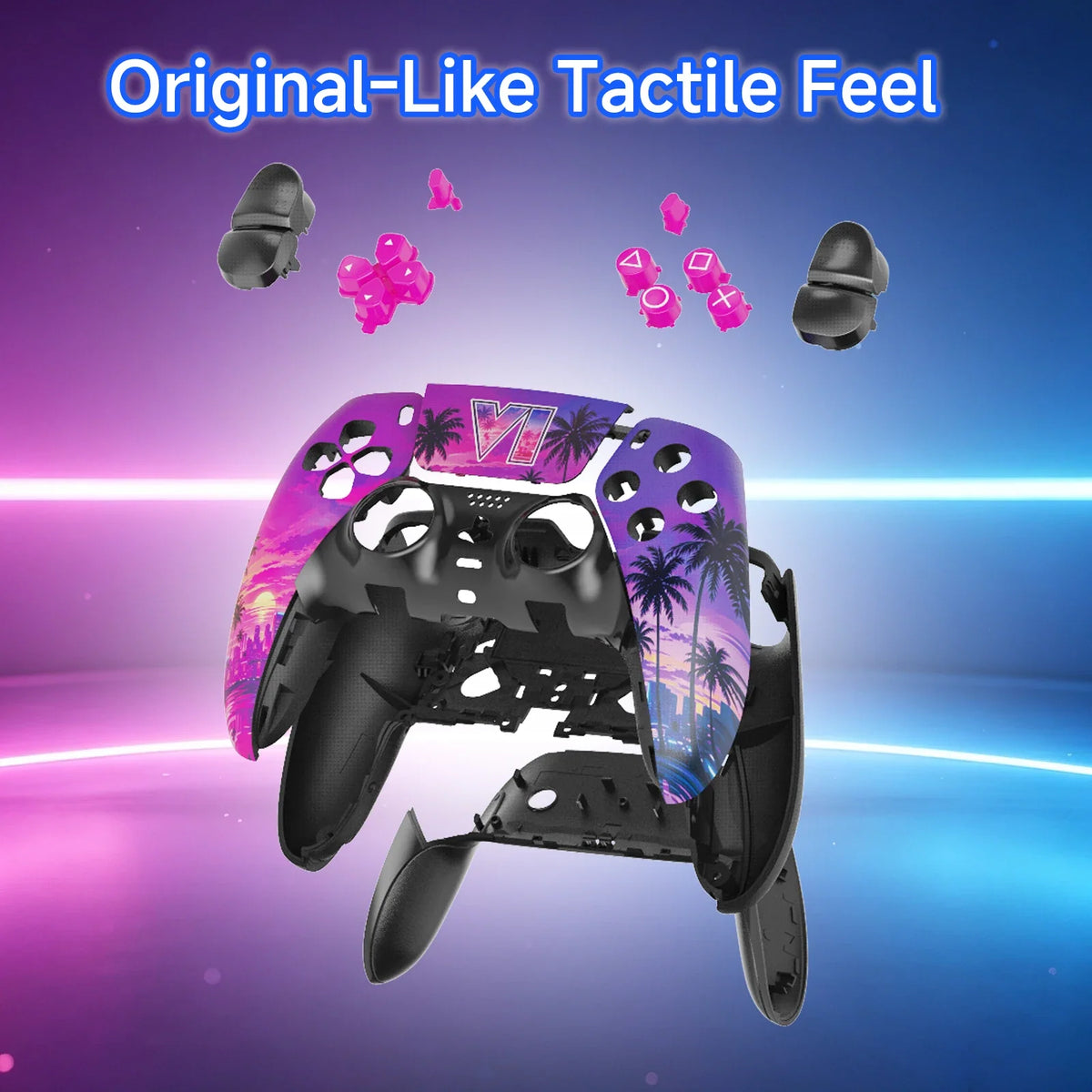 PS5 DualSense Edge DSE Controller Replacement Shell Kit, Featuring Two Configurations: Left and Right Panels, Buttons, Joysticks