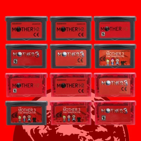 Mother Series GBA Cartridge Shell, Gray/Red, USA/EUR/ESP/FRA