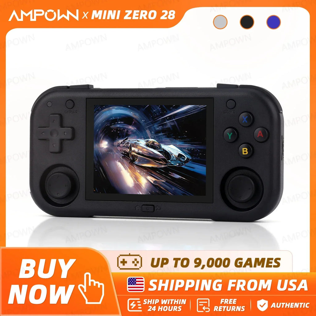 Ampown Mini Zero 28 Retro Handheld Console 2.8 Inch 9000+ Games