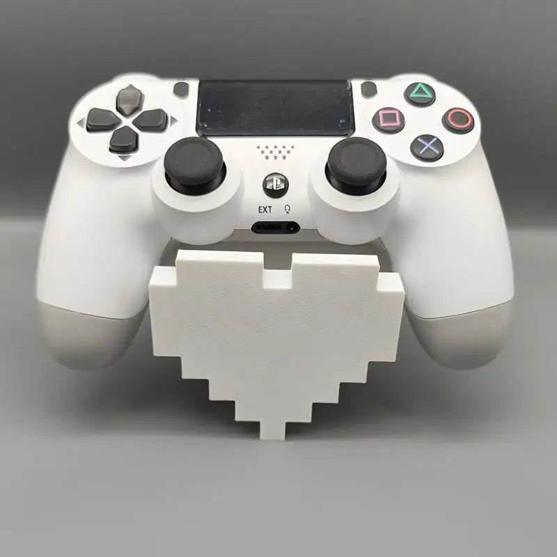 3D-Printed Pixel Heart Controller Stand for Desktop