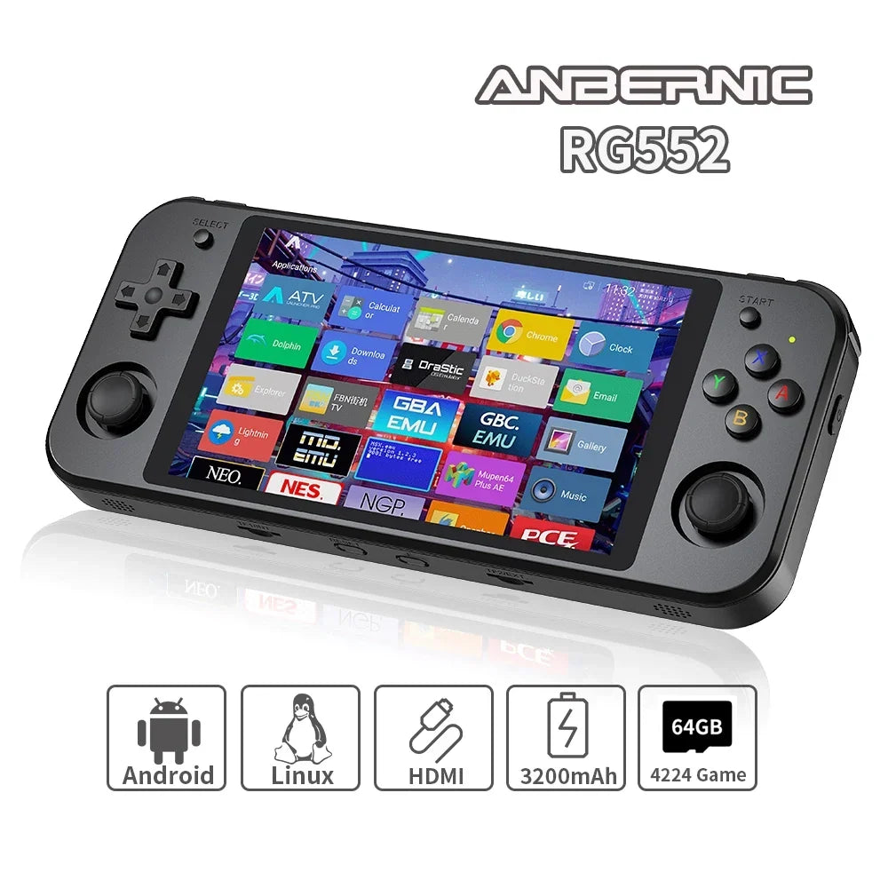 ANBERNIC RG552 Handheld Console, 5.36 Inch IPS, Android Linux