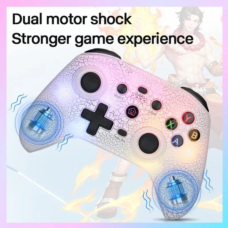 AB25-Ns21 Wireless Game Console+Receiver For Switch/Ps3/Ps4/Android/Ios 6-Axis Gyro Joystick Dual Motor Bluetooth Gamepad Durabl