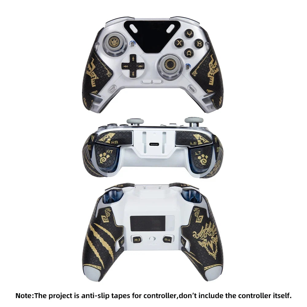 FINALORD Grip Tape for Flydigi Apex 4, Gold Cross Print Non-Slip
