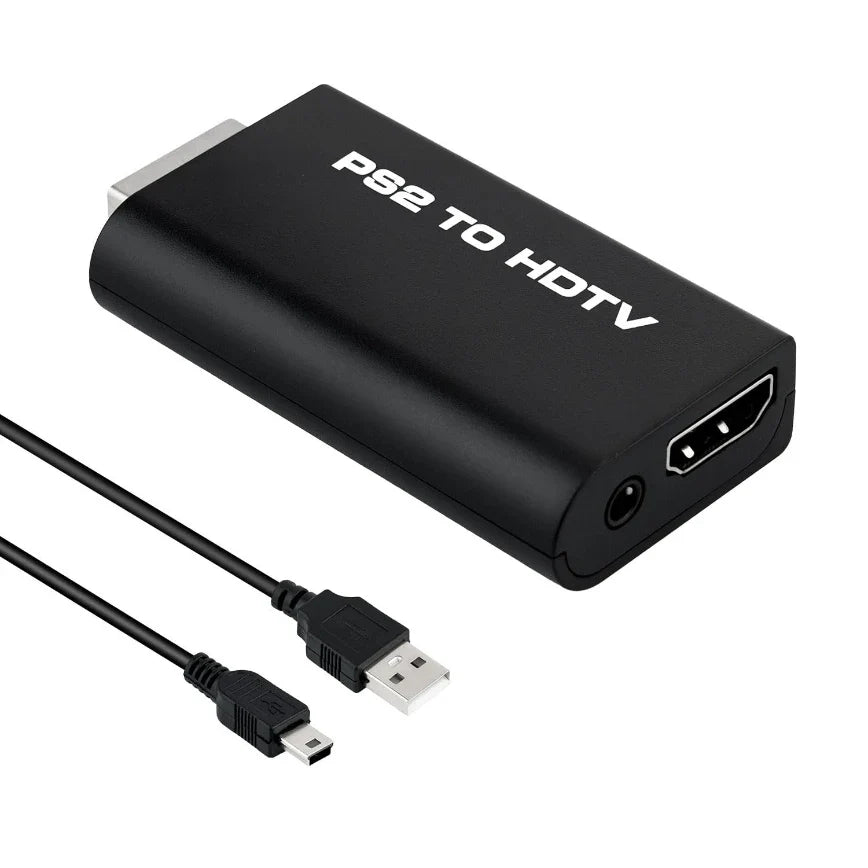 PS2 to HDMI-compatible Converter Adapter with 3.5mm Audio Output HD Converter for PlayStation 2 Plug & Play for HDTV/Monitor