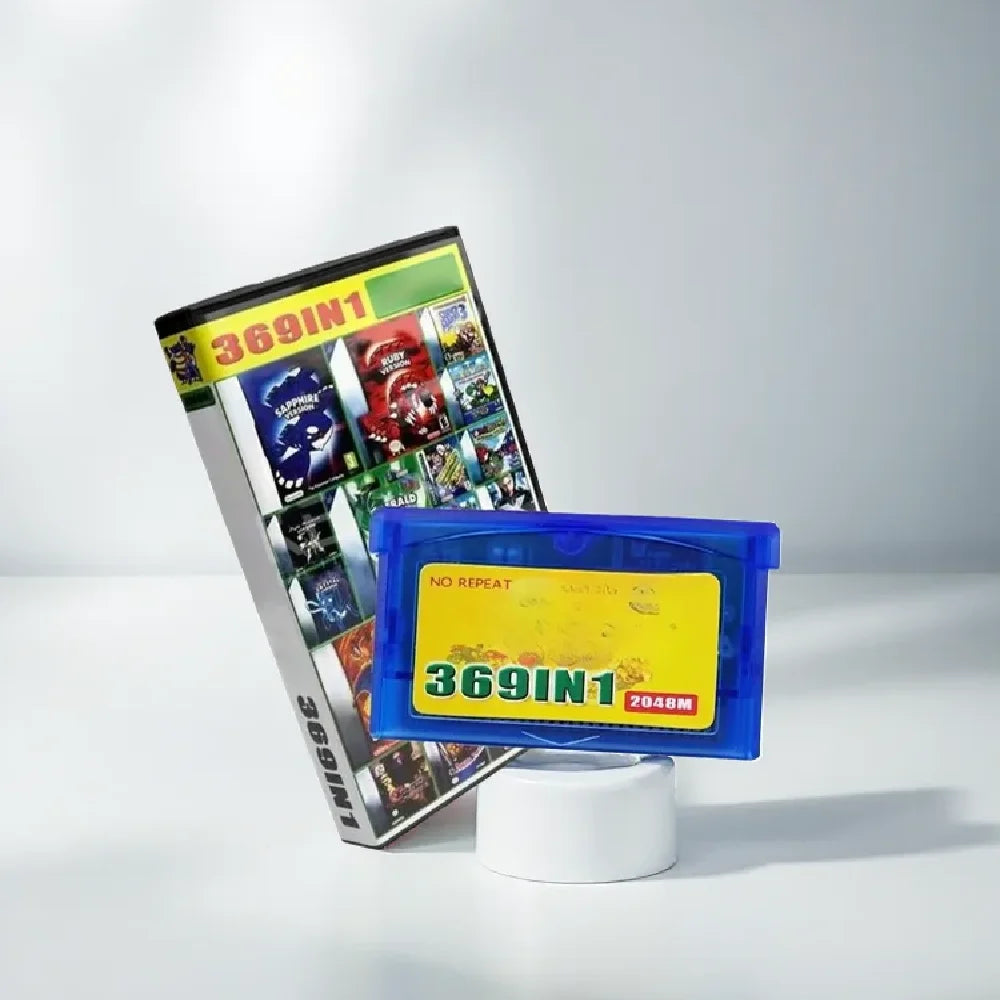 369 in 1 GBA Game Cartridge 32-Bit Retro Game Combo Card with English Software Ideal Holiday Gift for Kids