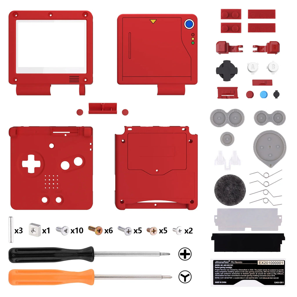eXtremeRate Custom Replacement Housing Shell for Gameboy Advance SP (GBA SP) - Classic Series