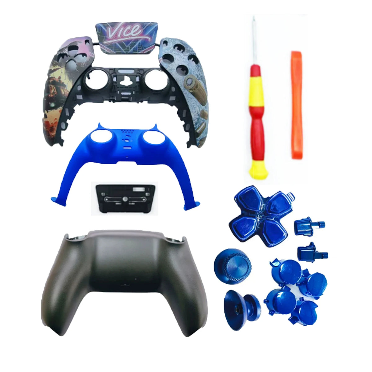 GTA Pattern Replacement Shell for PS5 Controller, DIY Face Shell