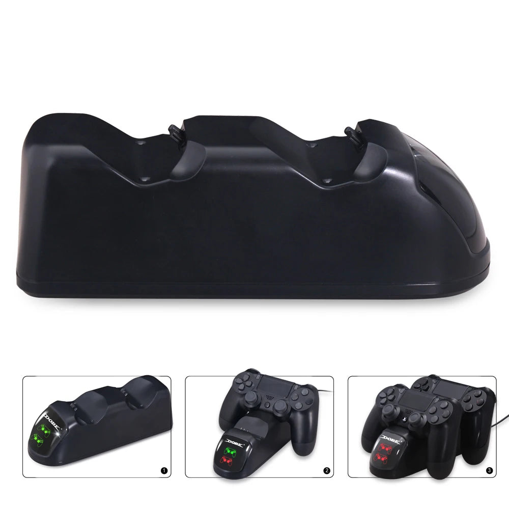 Dual PS4 Controller Charging Dock with LED Indicator