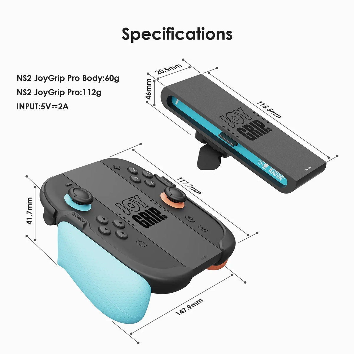 JoyGrip Pro Ergonomic Charging Grip for Switch 2 Joy-Con