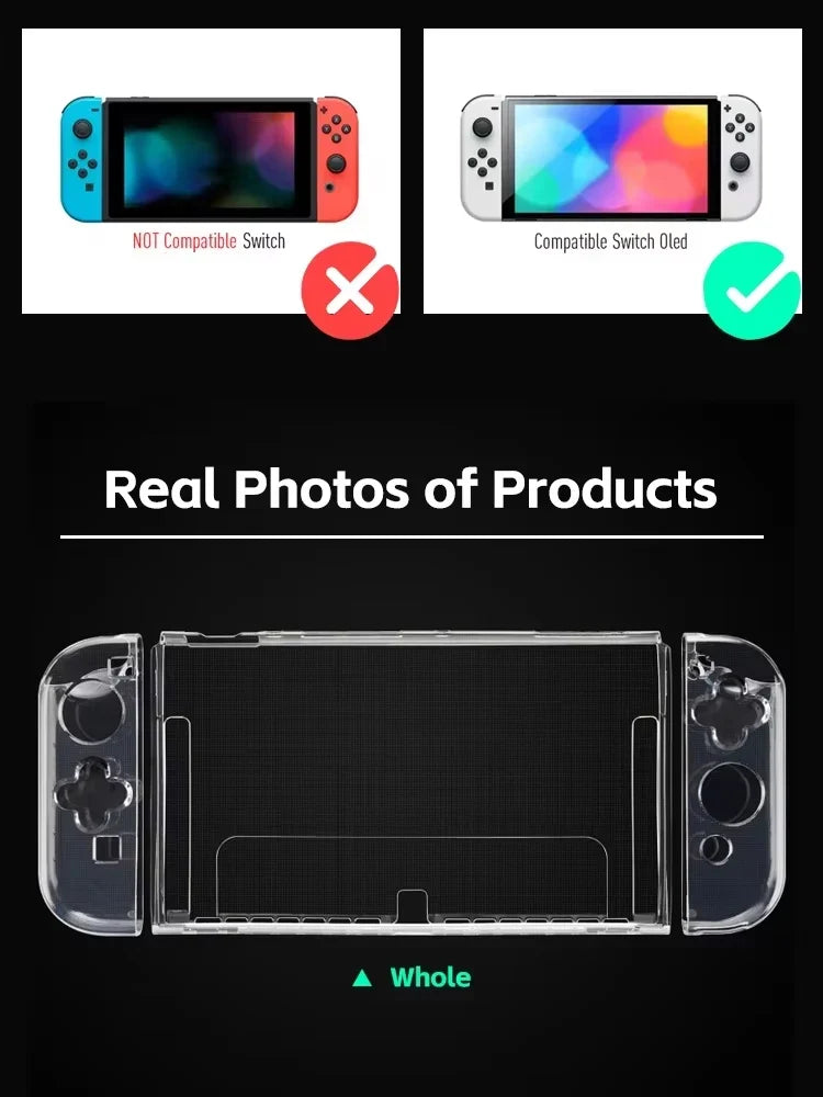DATA FROG TPU Soft Transparent Shell Protective Case Clear Frame Protector For Switch Oled Game Console Accessories