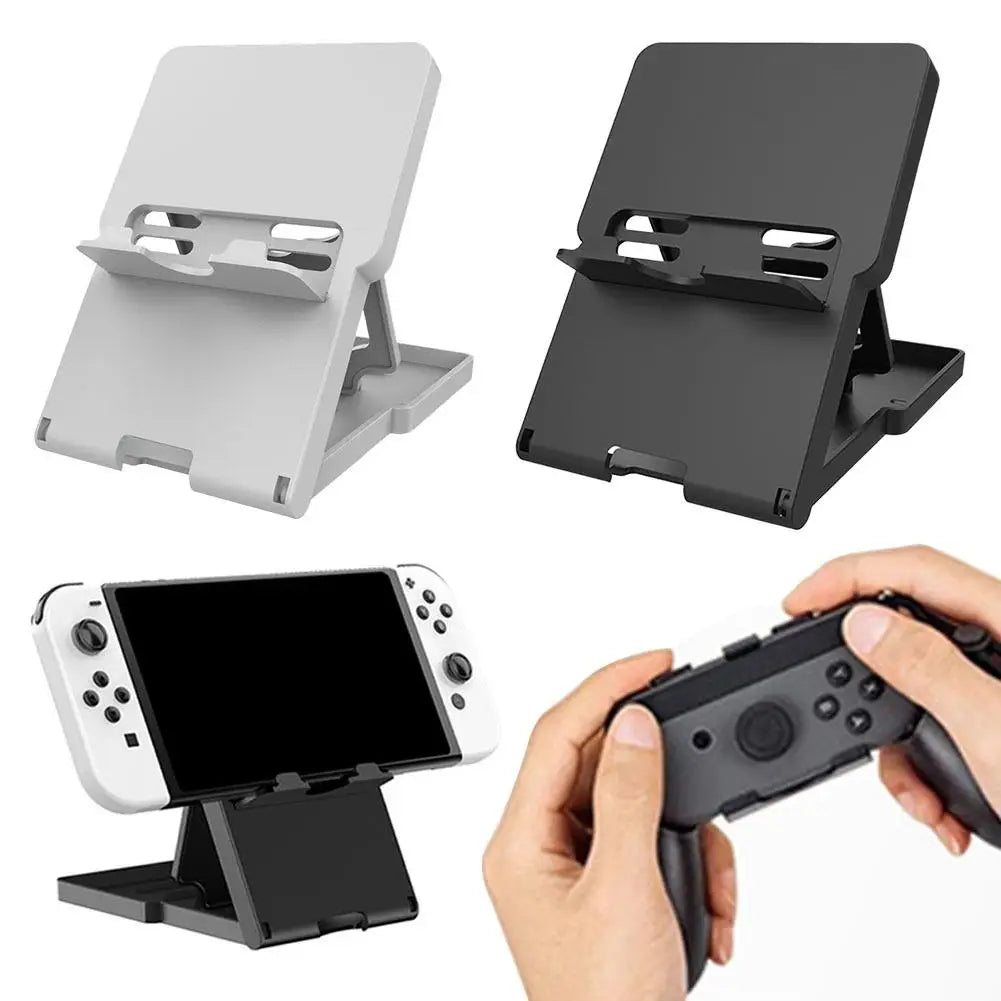 Foldable Stand for Nintendo Switch 2 OLED Lite 4-Level Adjustable Holder with 5 Game Card Slots Charging Port