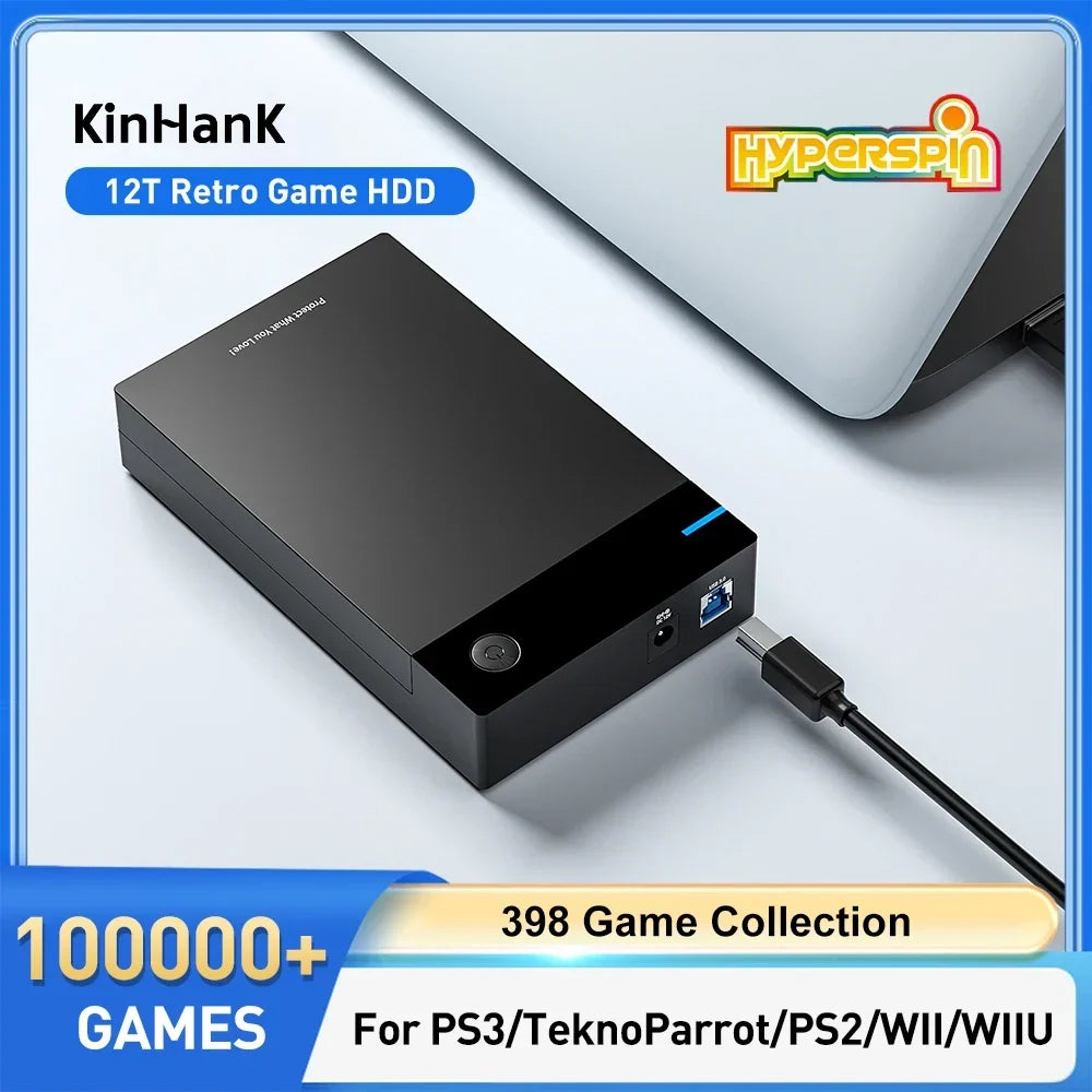 KINHANK 12TB Hyperspin HDD for Windows PC, 40000 Games, PS4 Emulator