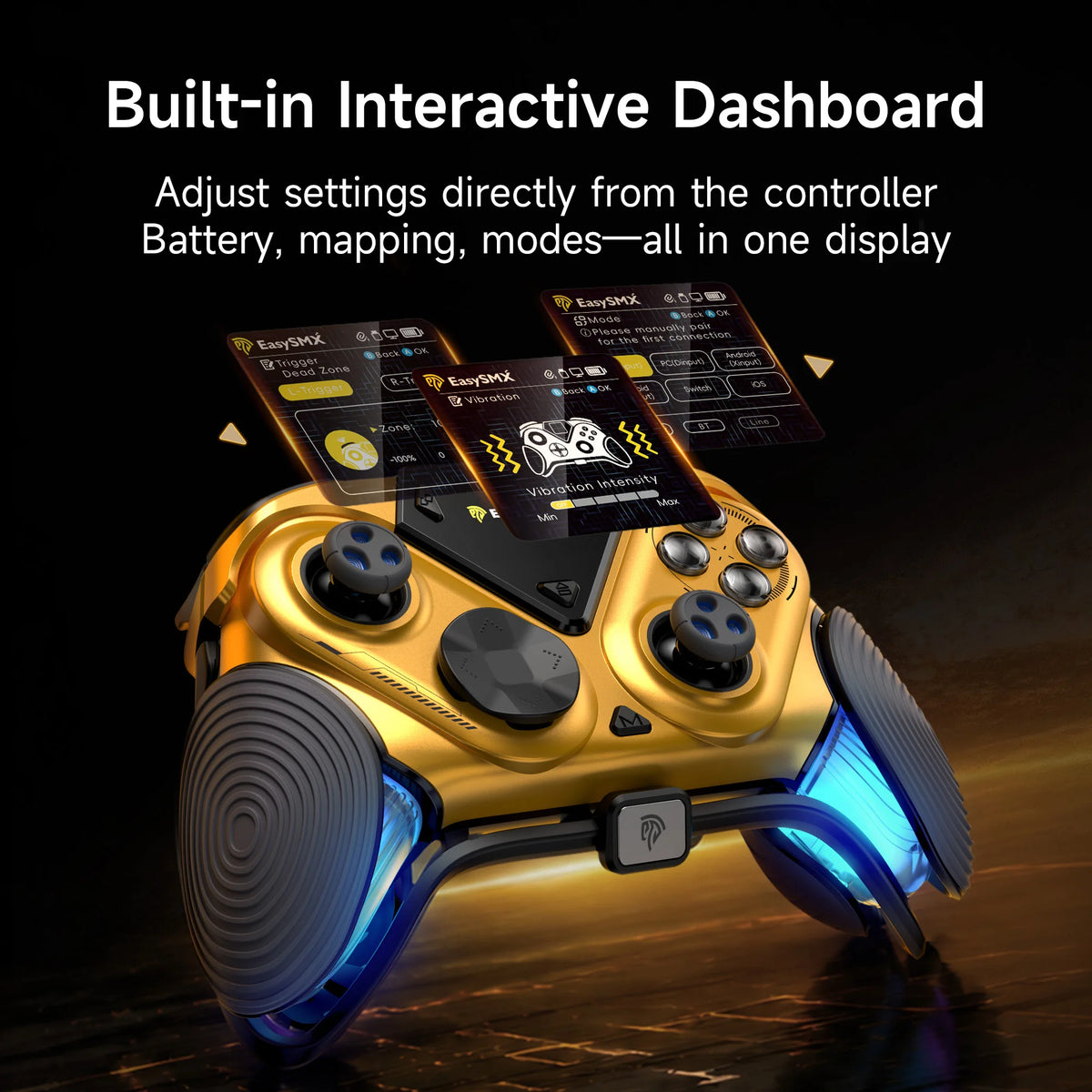 EasySMX D15 3-Modes Game Controller，Gamepad with TMR Joystick,RGB Charging Dock For Nintendo Switch,PC,ANDROID,IOS