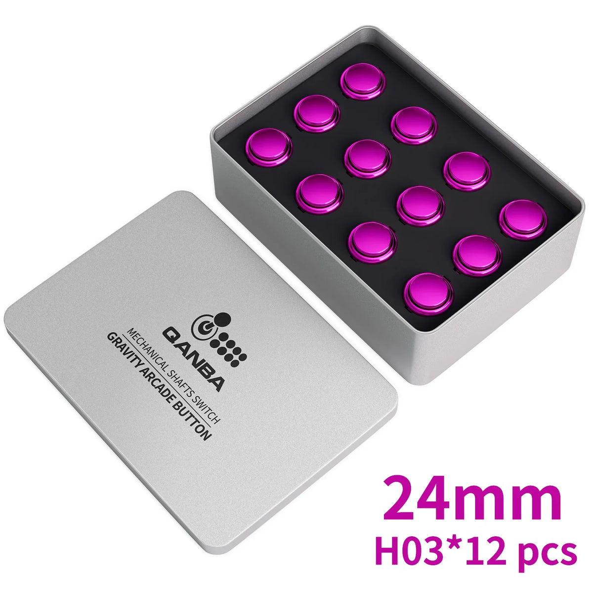 QANBA Gravity KS Arcade Buttons Metallic Color 24mm Mechanical Pushbutton Switch Plated Buttons DIY Parts