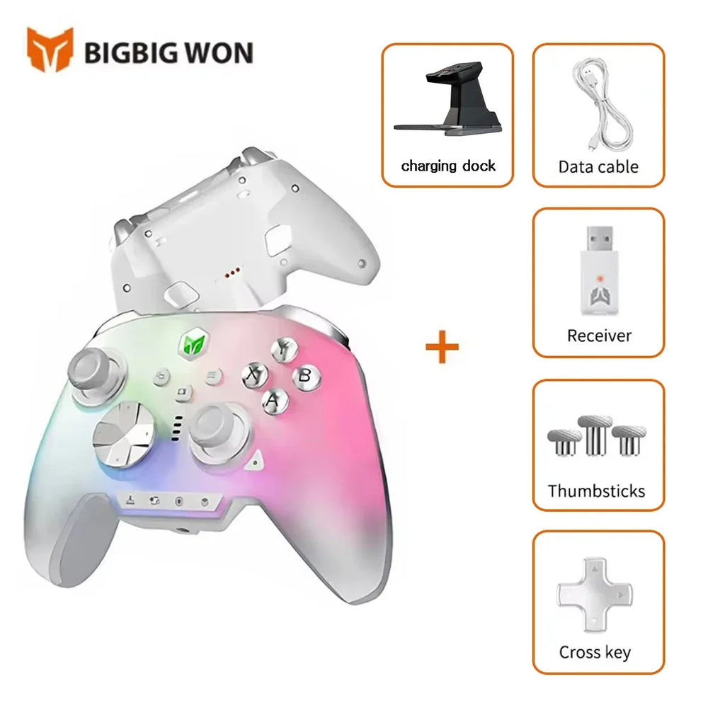 NEW BIGBIG WON Rainbow3 Wireless Game Controllers NearLink 2.4G Hall Joystick Micro Motion Button RGB Gamepad for PC/Switch/XBox