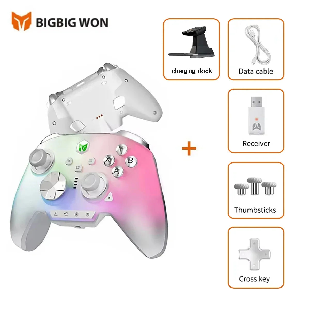 NEW BIGBIG WON Rainbow3 Wireless Game Controllers NearLink 2.4G Hall Joystick Micro Motion Button RGB Gamepad for PC/Switch/XBox