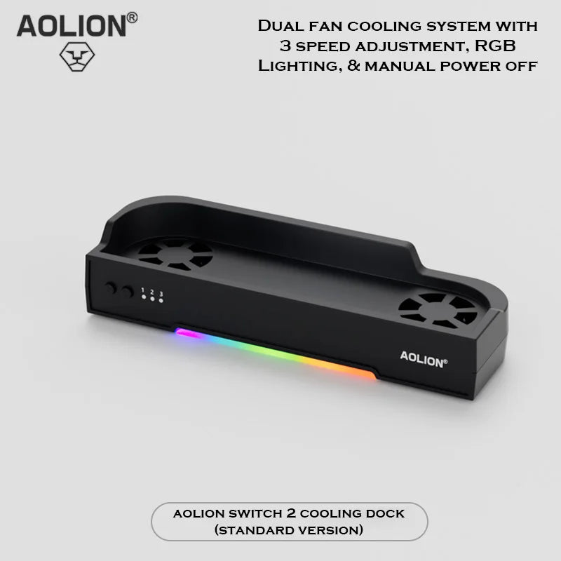 Cooling Fan Base for Nintendo Switch 2 with RGB Light Bracket