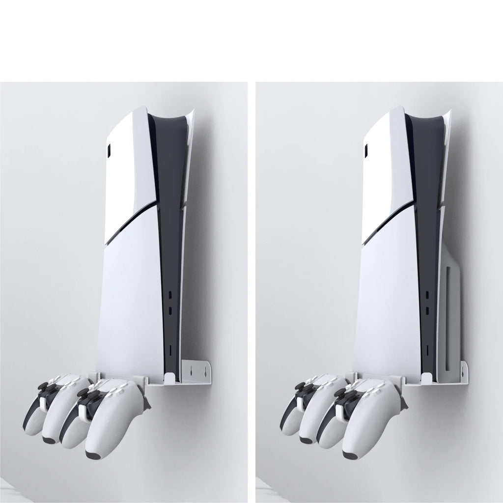 Wall Mount Bracket Base with Controller Holder Wall Hanging Stand for PS5 Pro/for ps5 Slim Digital Edition and Disc Edition