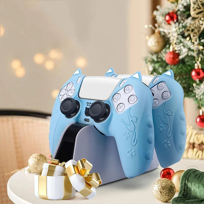 Cat Silicone Skin for PS5 Controller, Thumb Grips Protector