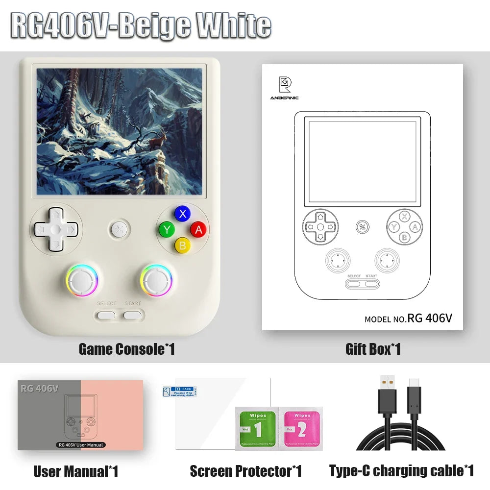 ANBERNIC RG406V Handheld Game Console 4 Inch IPS Touch Android 13