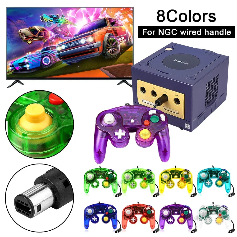 NGC-002 8 Colors Transparent Wired Controller for GameCube