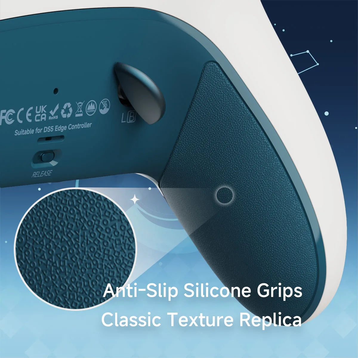 Custom Shell Kit for PS5 Elite / Edge Controller, Anti-Slip Grip