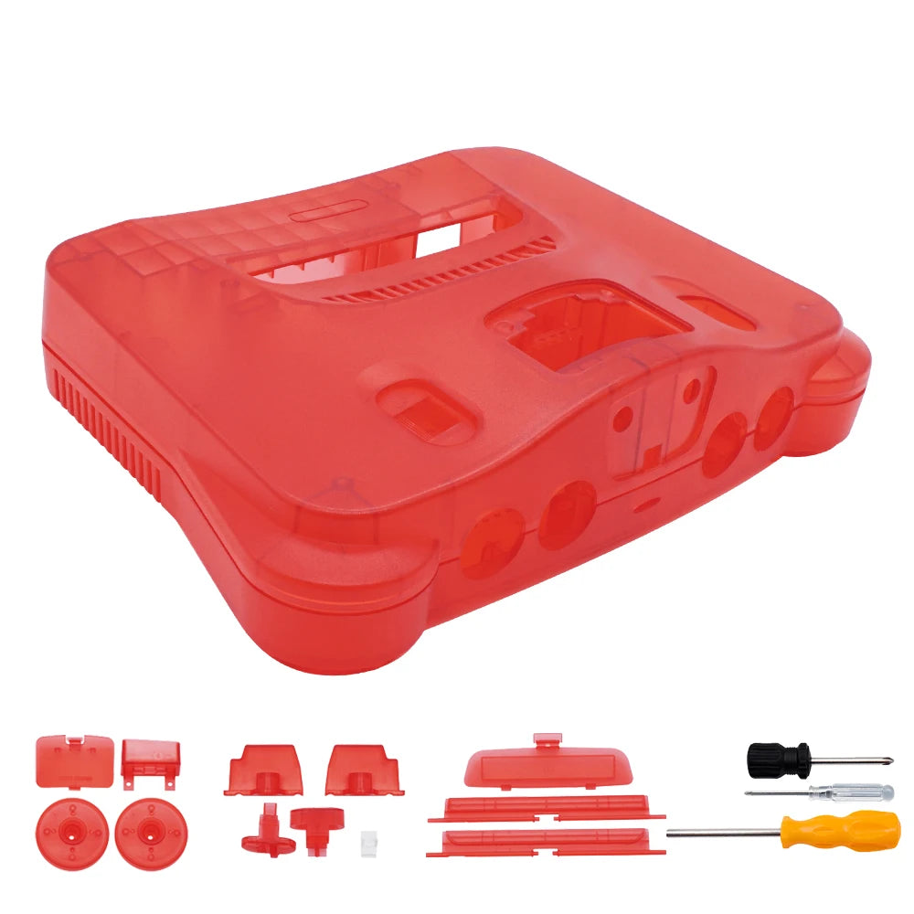 Plastic Shell for N64 Console, Translucent Case for Nintendo 64 Housing, Transparent Game Box Shell