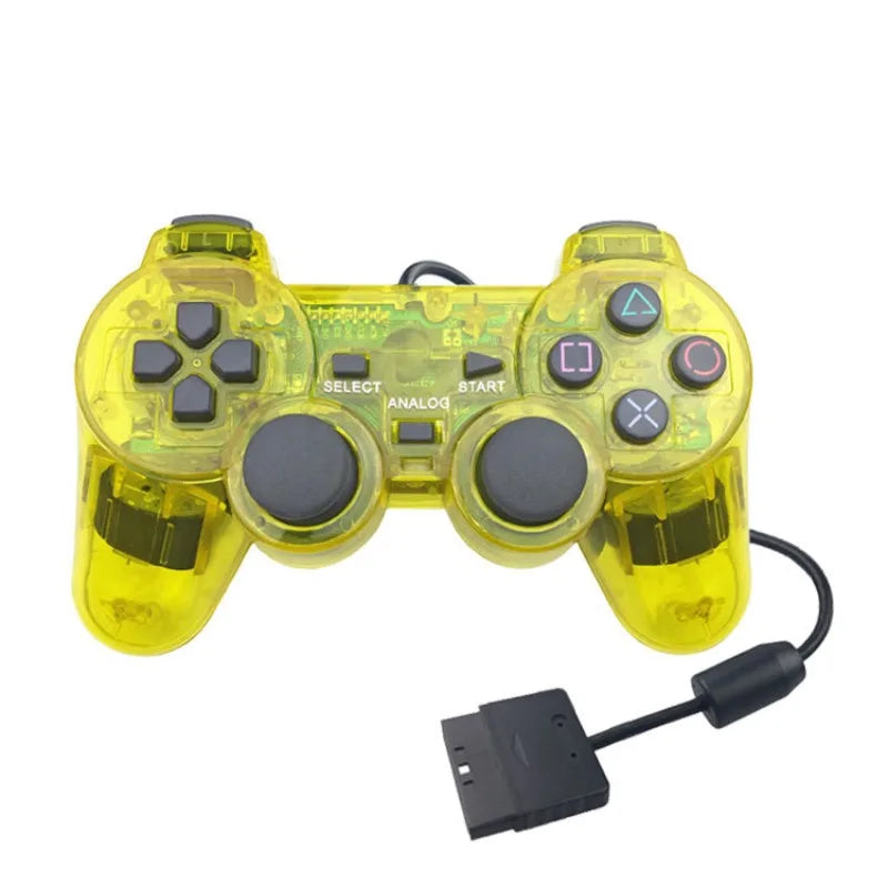 9 Colors Wired Gamepad for Sony PS2 Console, Dual Vibration