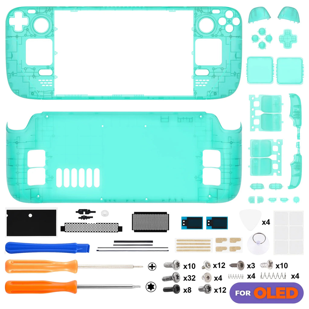 eXtremeRate Steam Deck Clear DIY Shell, LCD or OLED