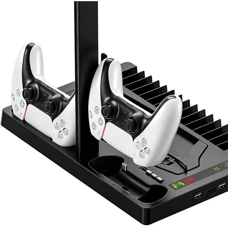 PS5 Cooling Stand with Dual Fans, Charger and Storage Rack