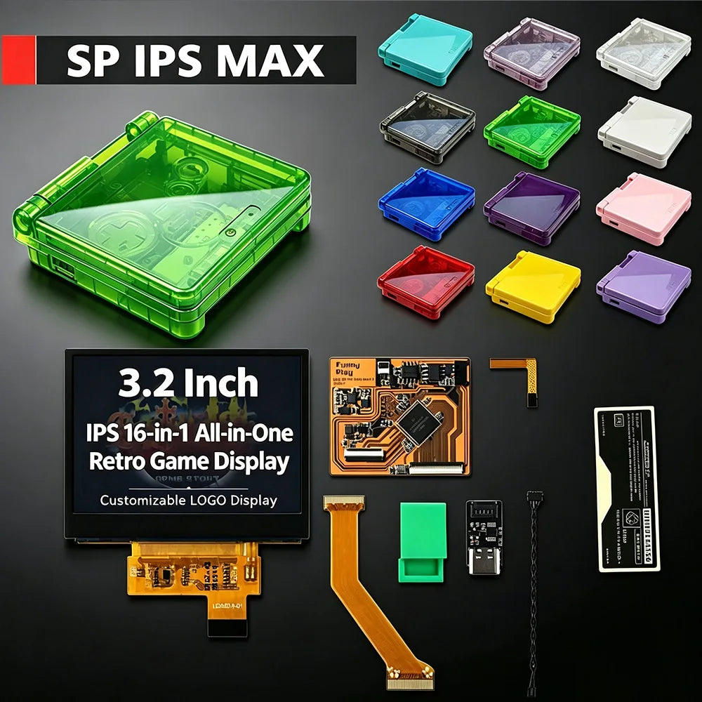 FunnyPlaying IPS V5 LCD Kit for GBA SP, 3.2" Laminated 960x640