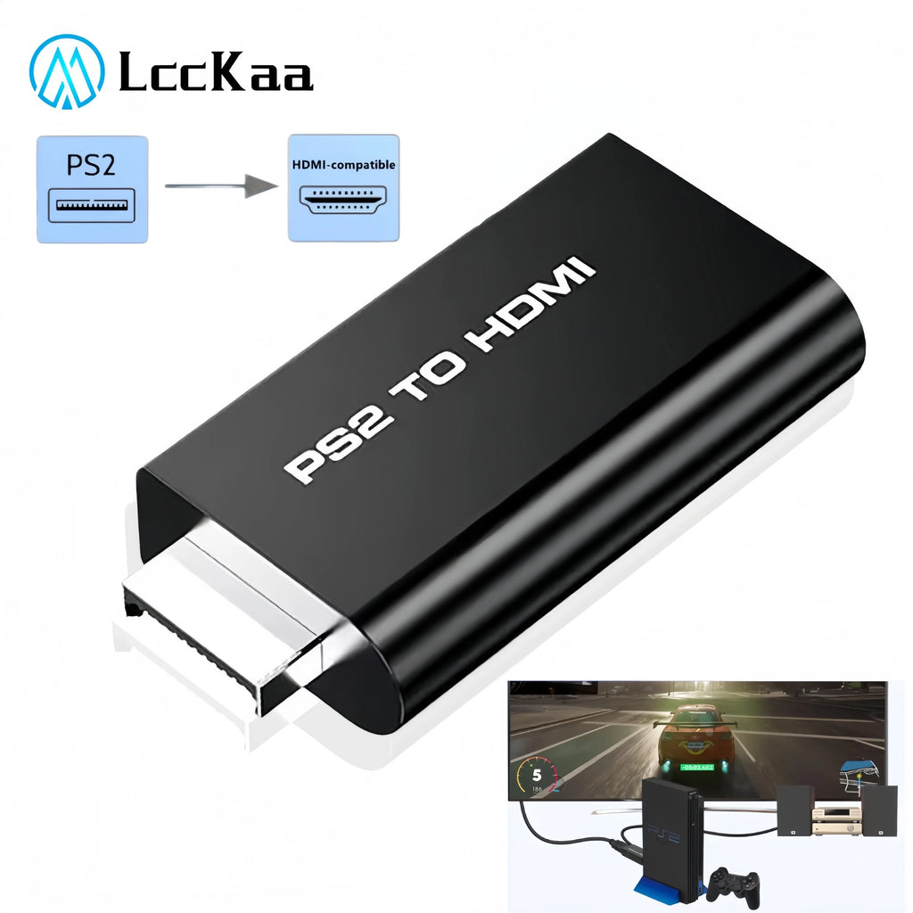 For PS2 to HDMI-compatible Converter Audio Video Adapter Full HD 480i/480p/576i with 3.5mm Audio Output for All PS2 Display Mode